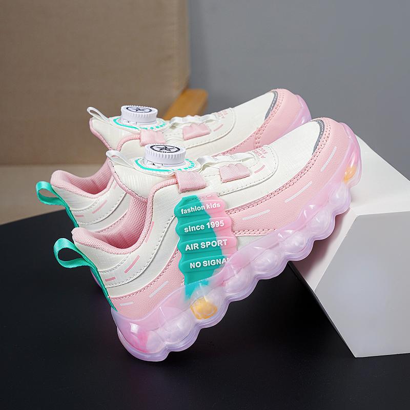 Розовые водонепроницаемые кроссовки из искусственной кожи для девочек — фото 6