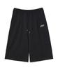 PEACE MAKER Pce Applique Deep Tuck Bermuda Sweat Shorts (Black)