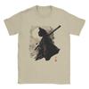 TShirts Unisex Samurai Cat Leisure Pure Cotton Tee Shirt Round Neck Short Sleeve T Shirt Plus Size Clothing