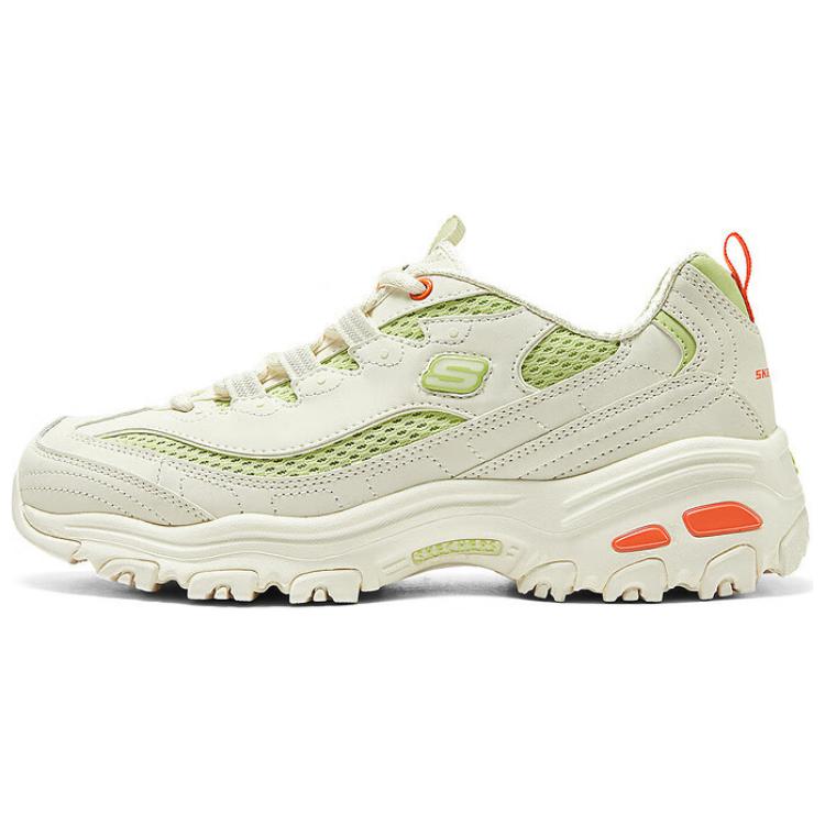 Skechers DLites Comfortable Versatile Low-Top Casual Shoes Women sneakers Light-Green Orange 896193-OWGN 35