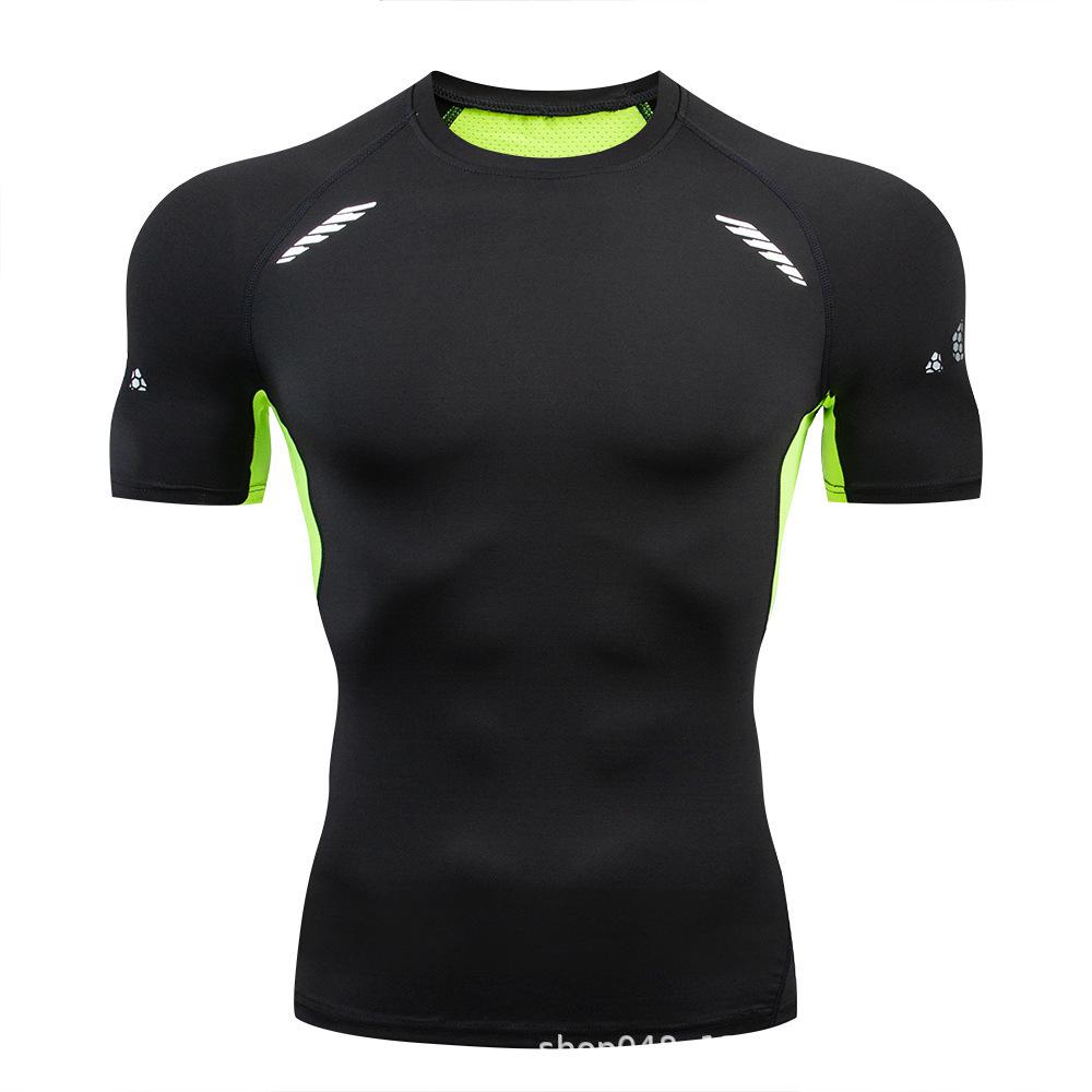 Camiseta Esportiva de Compressão Branca e Vermelha de Secagem Rápida para Corrida, Basquete e Futebol