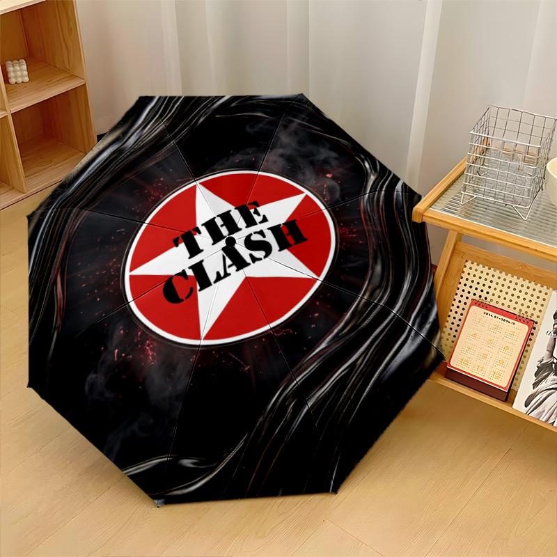 The Clash Print 8?Ribs Automatic Umbrella Wind Resistant Lightweight Folding Umbrella For Outdoor Travel