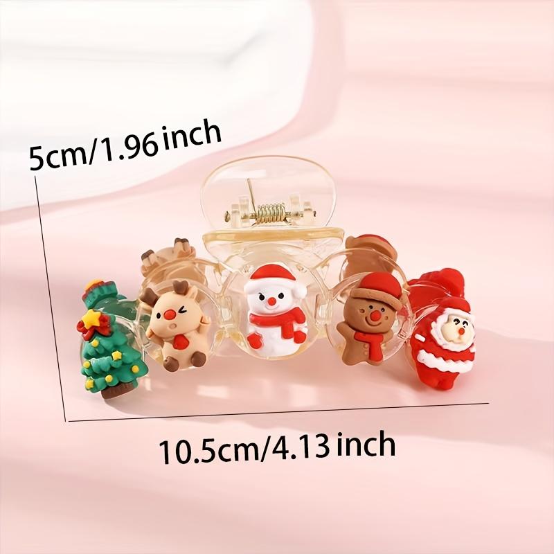 1pc Large 10.01 cm Santa & Reindeer Christmas Hair Claw Clip for Women - Elegant Cute Shark Clip with Secure Hold