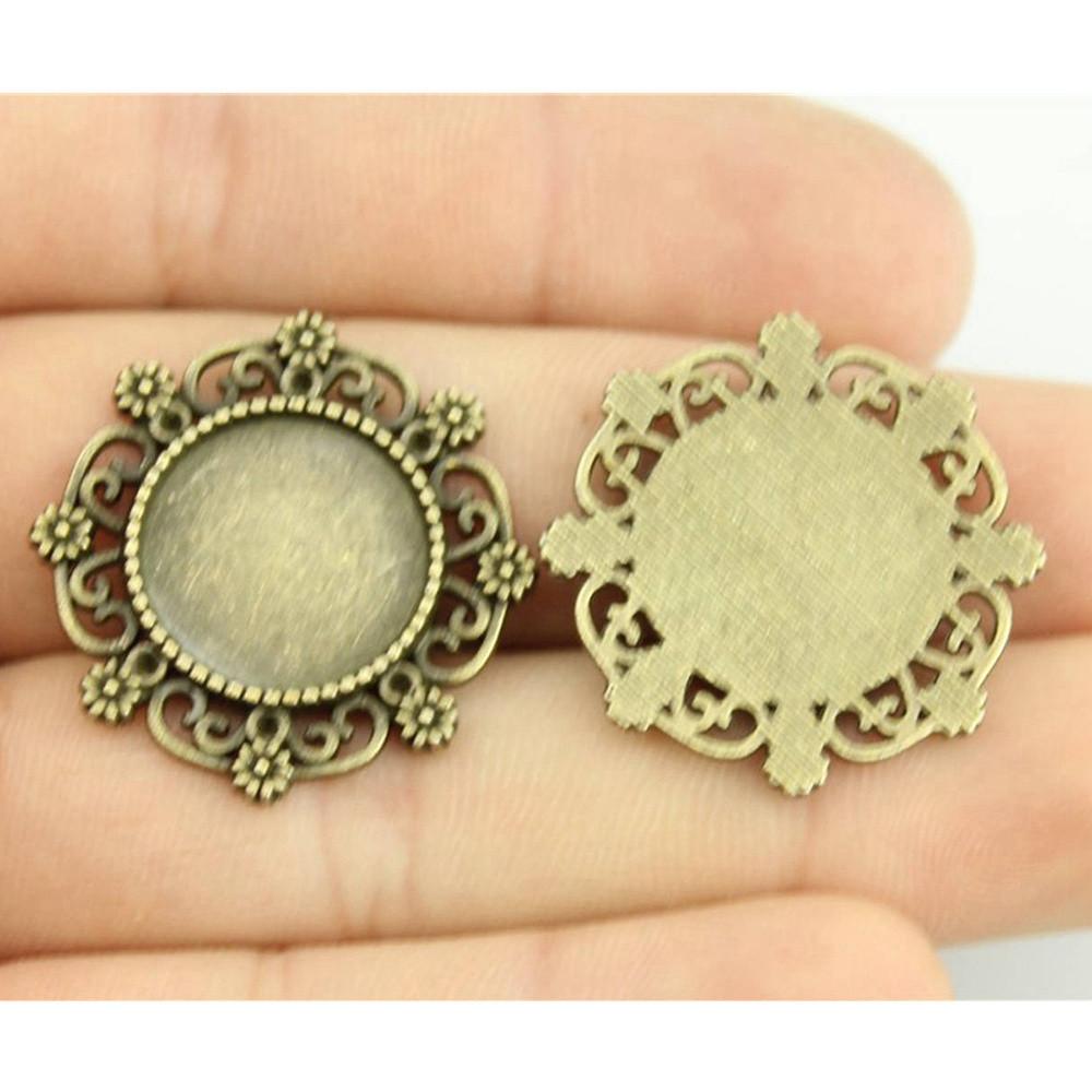 Fit Round 16mm Glass Cabochon Base Setting Tray Accessories Parts Men's Jewellery Bulk Original Cheapest Items