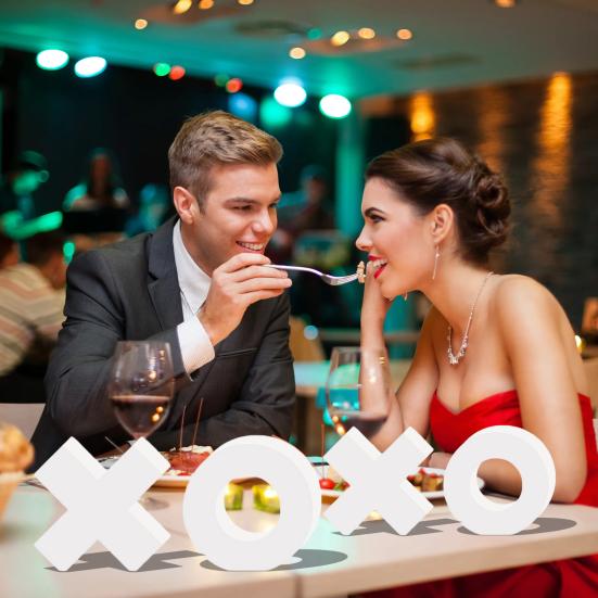 Valentinstag Liebe/XXOO/Herz Tischaufsatz für Zuhause Liebesblockschild Freistehend Party Hochzeitstag Dekoration