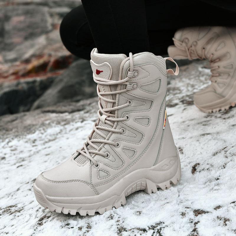 Men's and Women's Same High-top Snow Boots Outdoor Non-slip and Wear-resistant Off-road Sports Hiking Shoes Winter Warm Cotton Shoes