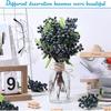 Yunsailing 30 Pcs Artificial Blue Berry Stems Bulk, 9.8 Inch Faux Berry Picks with Green Leaves, Fake Short Branch Fruit Flower for Christmas Tree