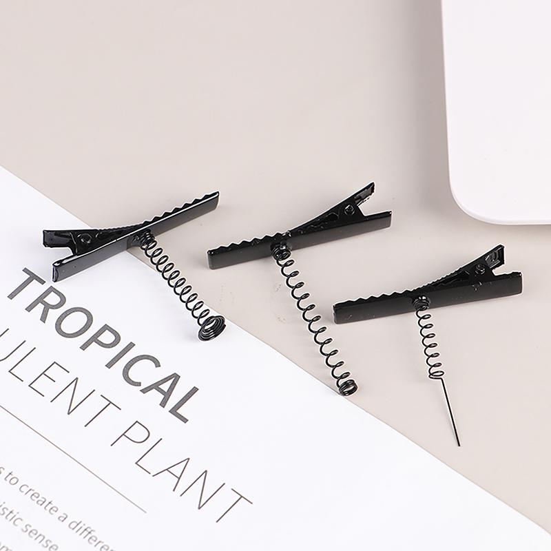 10Pcs Black Metal Pinch Alligator Hair Clips 40Mm With Wire Coil Spring Craft Hairpin For  Party Favor Children Toy