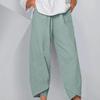 Summer Women Elastic Waist Pants Cotton Loose Casual Trousers