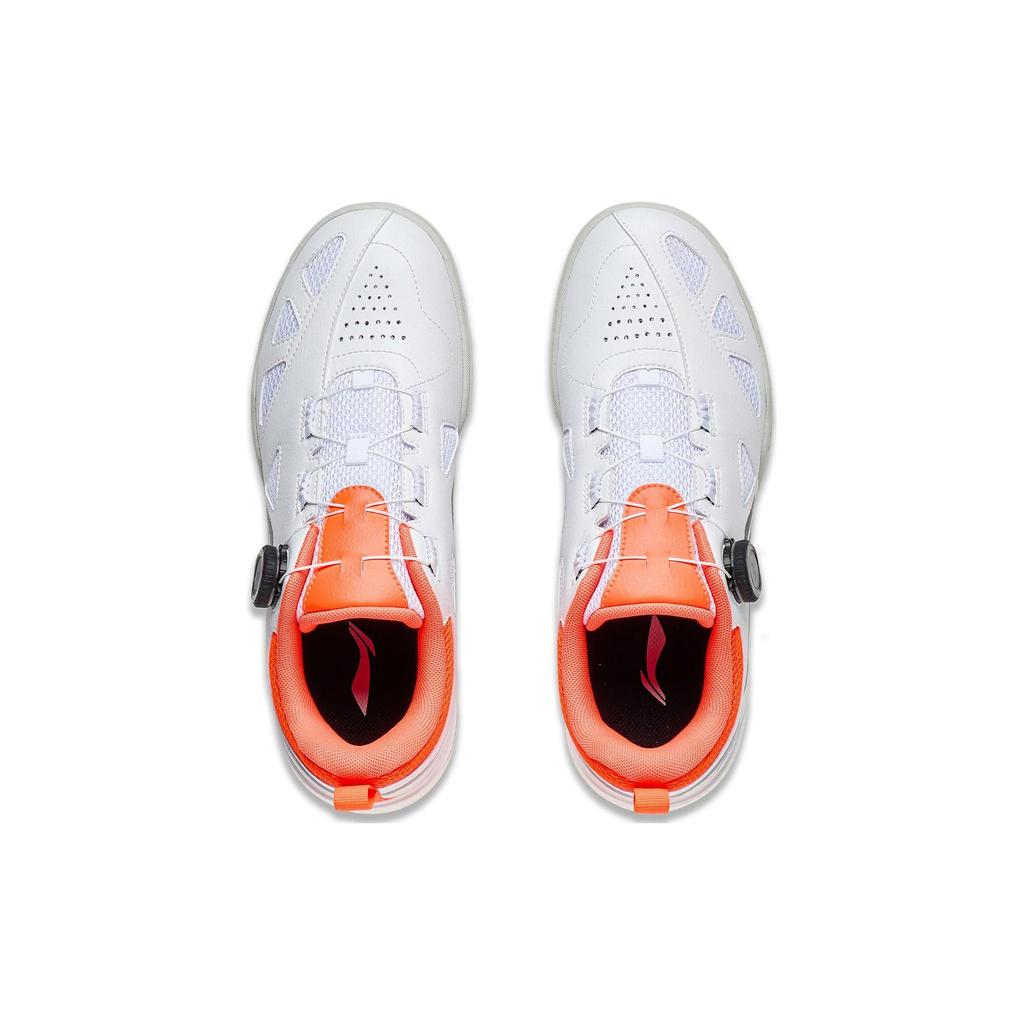 Li Ning Mage Pe Tlumení nárazů Nízké stolní tenisové boty Unisex boty Bílá Oranžová APTT023-1