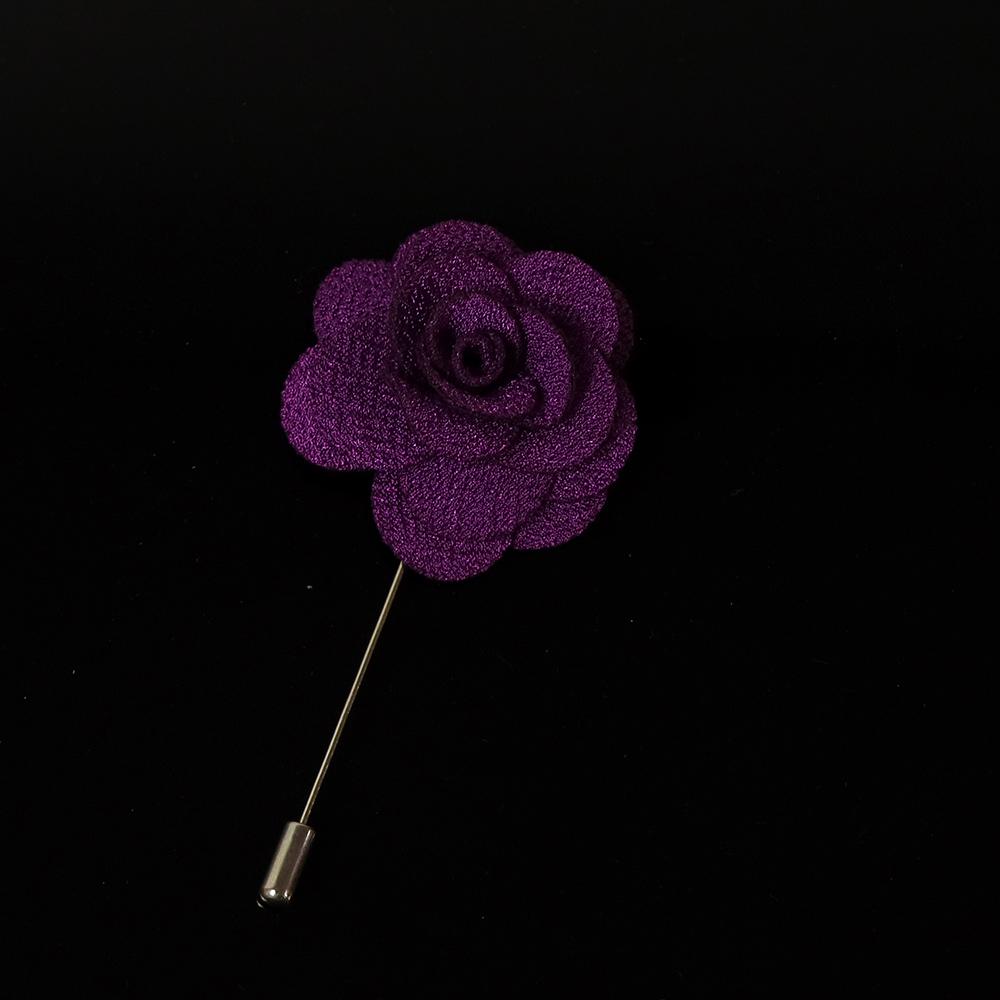 Colorful 4cm Rose Flower Brooches Red Pink Fabric Women Men Coat Pins Groom Wedding Party Breastpin Simple Suit Accessory Gift