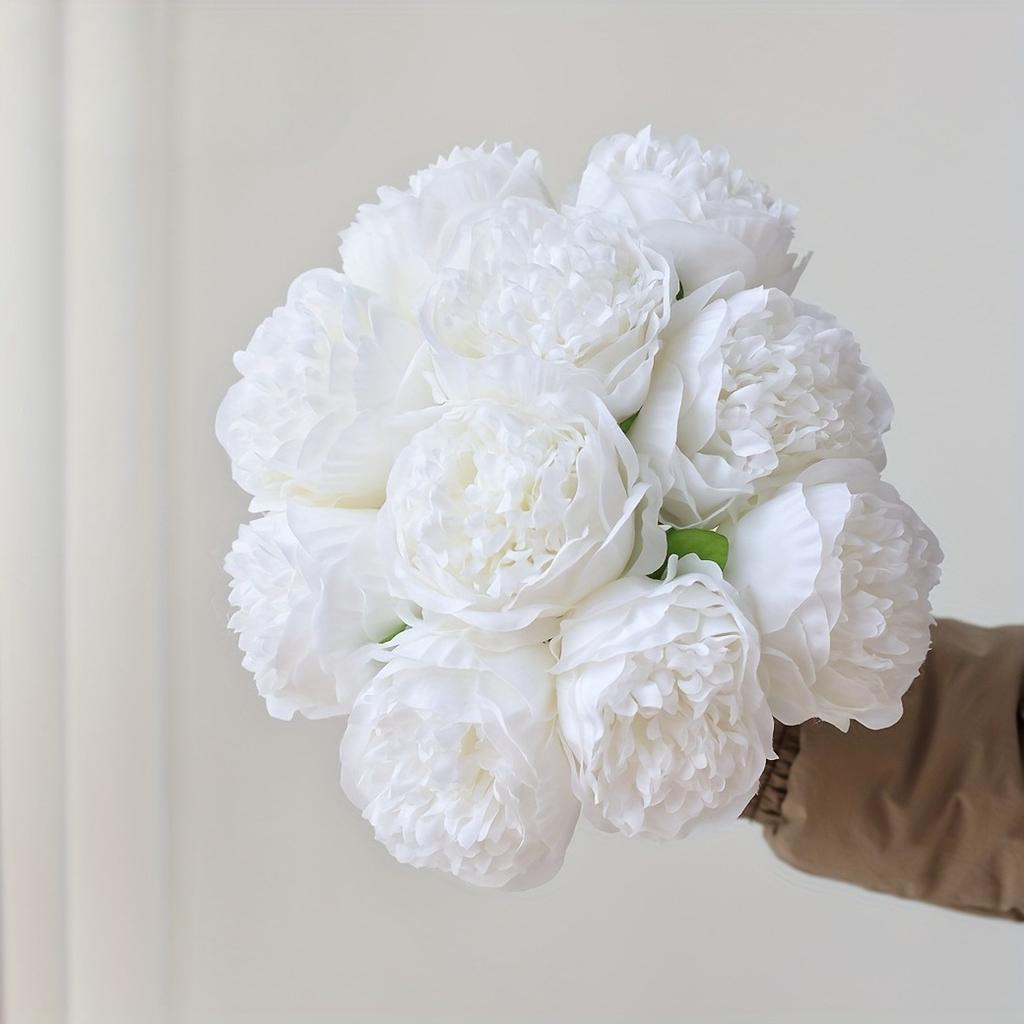 10pcs Simulated Peony Flower Wedding Bouquet Silk Flowers Fake Peony Artificial Peony Silk Flowers Bouquet for Bridal Wedding Floral Home Decoration