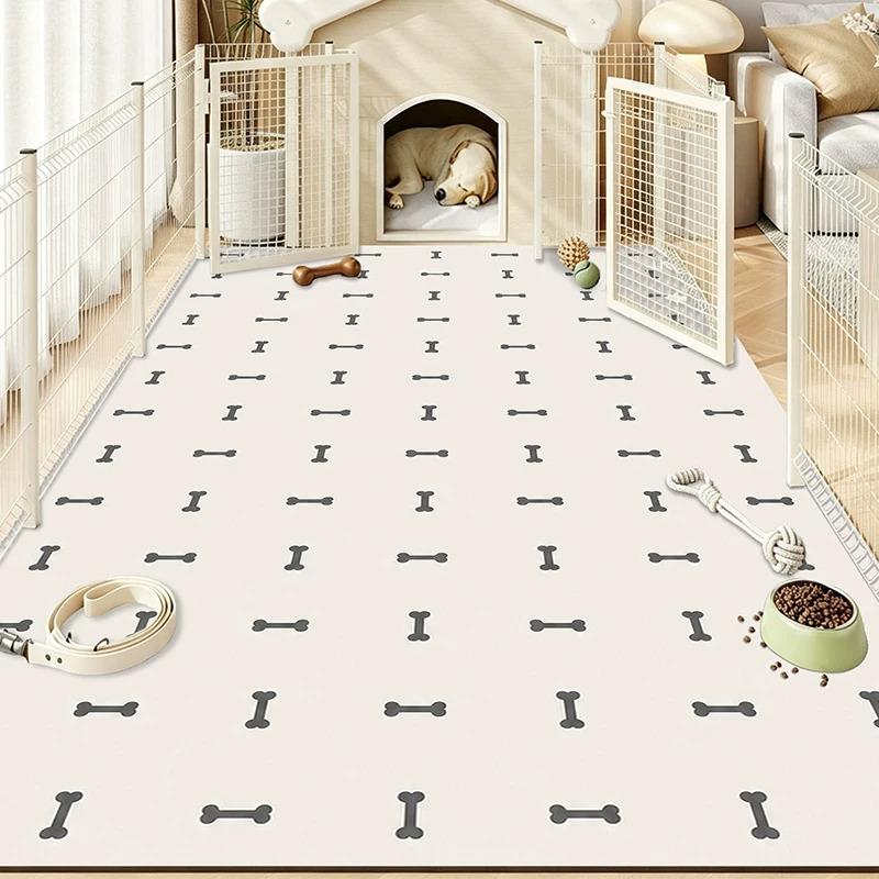Cartoon Pet Rug Waterproof Urine-proof Scrubable Washable Rugs Cat Dog Kennel Fence Floor Mat Pvc Leather Mats Carpet Tapete
