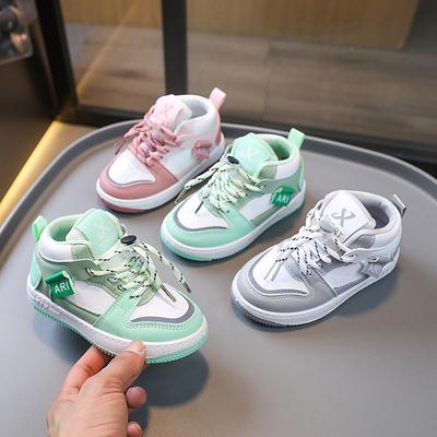 New Autumn Fashion All-match Boys and Girls Solid Soft Bottom High Top Casual Sneakers