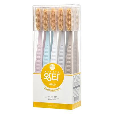 Escova de dentes Wangta Gold 10 peças, 1 conjunto de escova de dentes coreana, saúde bucal