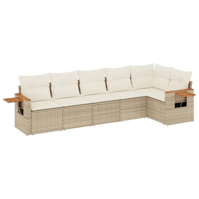 VidaXL Salon de jardin avec coussins 6 pcs beige résine tressée 3226828