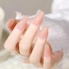 24Pcs Long Euro Square Acrylic Fake Nails Solid Burgundy Full Coverage Press On Removable False Nail Art