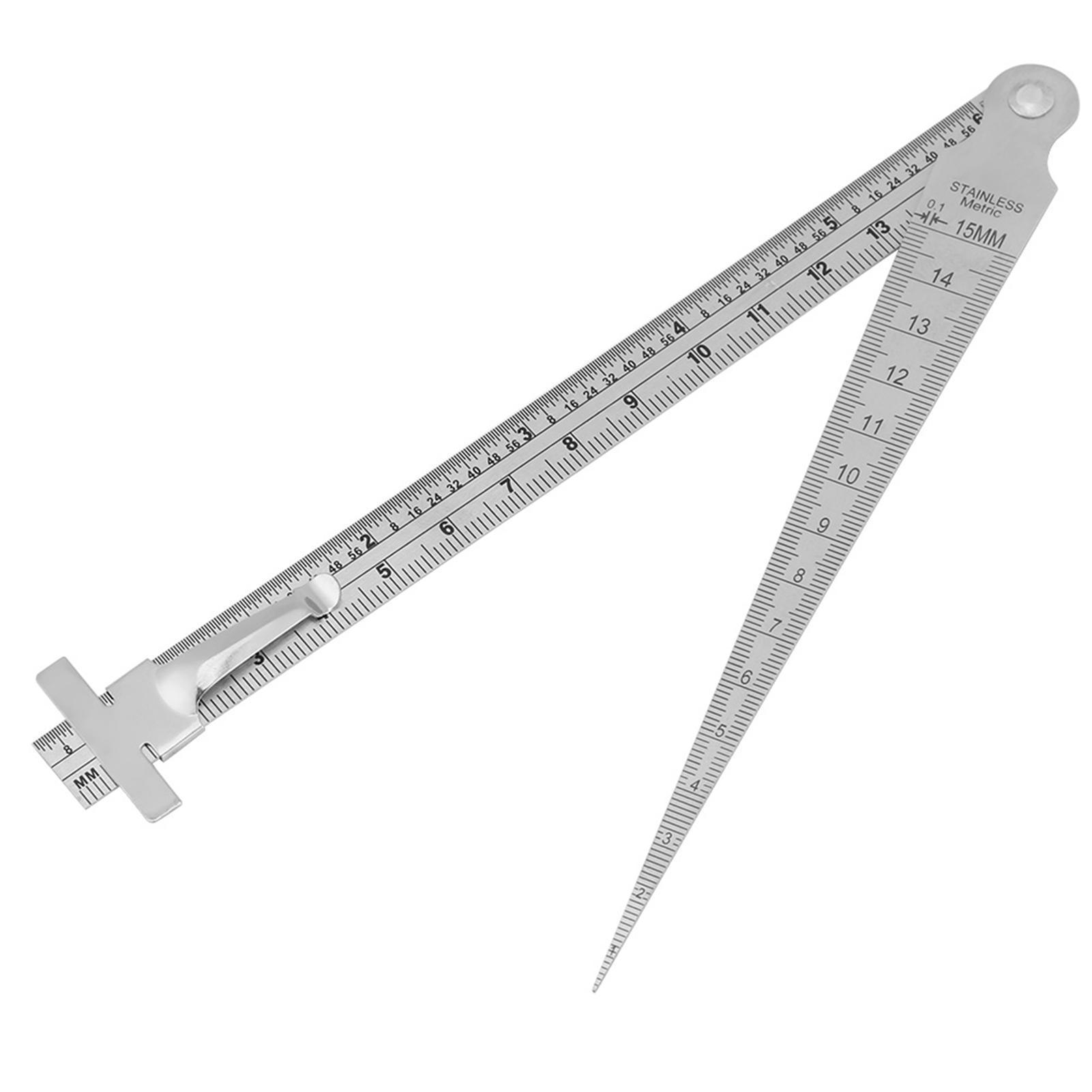 

Stainless Steel Welding Taper Gap Gauge Depth Ruler Hole Inspection Tool
