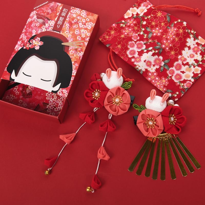 OTAKUMARKET Hair Coming of Age Graduation Japanese Hair Hair Japanese Storage Gift Box Included Ornament, Ceremony, Shichi-Go-San, Furisode, Ceremony,