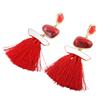 Women's Temperament Gemstone Tassel Ear Pendent Long Fringe Eardrop Dangle Earrings Ladies Jewelry Christmas Gift