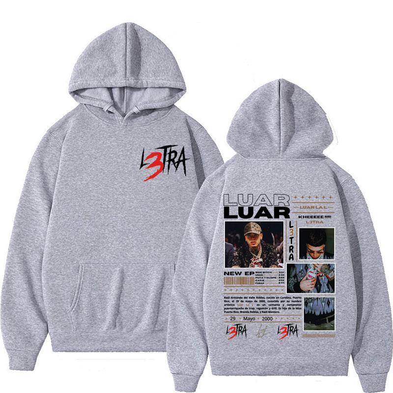 Rapper Luar La L Music Album L3TRA Hoodie Men Women Harajuku Fashion High Quality Sweatshirt Man Casual Fleece Hooded Streetwear