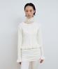 Ma Journee Frill Ribbed Cardigan_Ivory