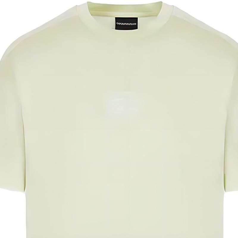 Emporio Armani Ss23 Solid Color Round Neck Logo Short Sleeve T-Shirt Men tops Light-Green 3R1TT6-1JUVZ-0594
