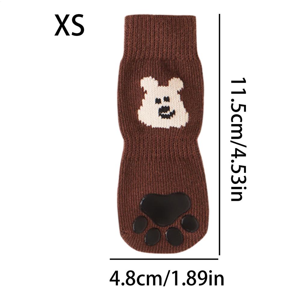 

Dog Socks 4 Pieces Soft Footwear With Adjustable Strap Puppy Paw Protective Socks For Small Medium Large Breeds Living Room