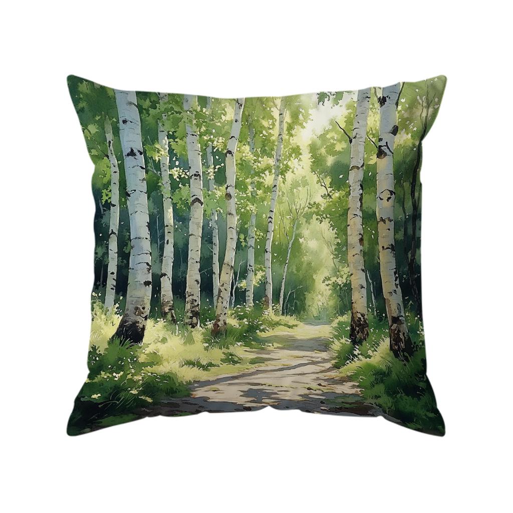 1Pcs Vitality Forest Pillowcase Square Bedroom Cushion Covers Zipper Chair Living Soft Comfortable Home Decor 45X45Cm