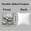 1pc Throw Pillow Cover, Gray Rose Pattern Short Plush Pillowcase, INS Style, No Insert Included, Suitable for Sofa Cushion, Seat Cushion