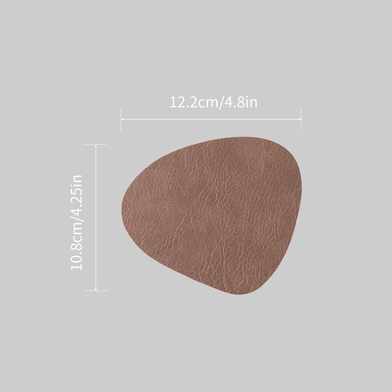 

1Pcs Faux Leather Placemats And Coasters Set, Round Leather For Dinner Table Mats Heat Resistant Washable Insulation Coffee Mats