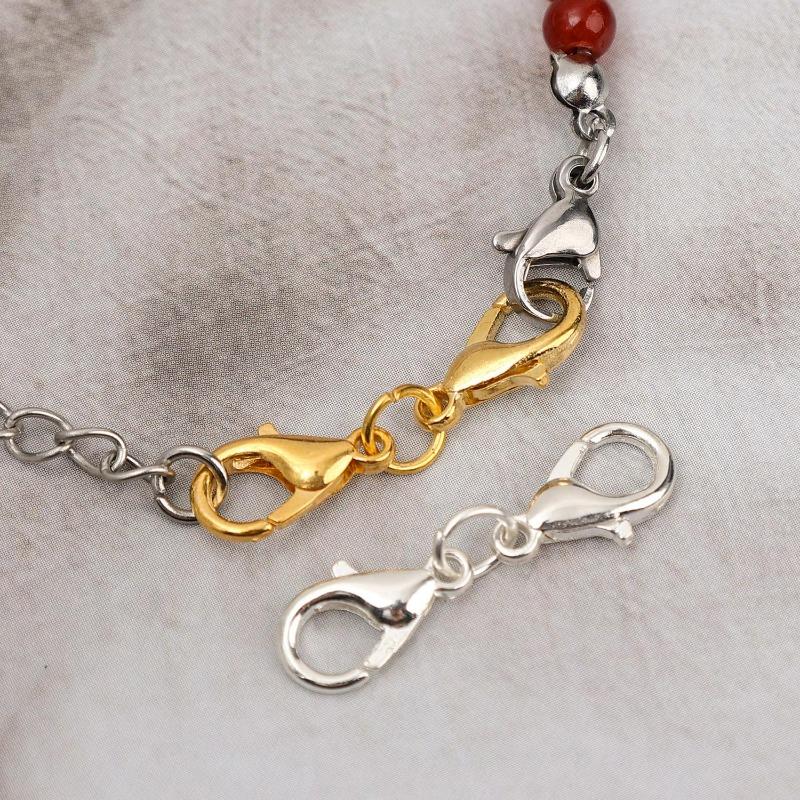 50pcs Metal Double Head Lobster Clasp Extension Claw Connector Suitable for Necklace Bracelets DIY Jewelry Making Accessories