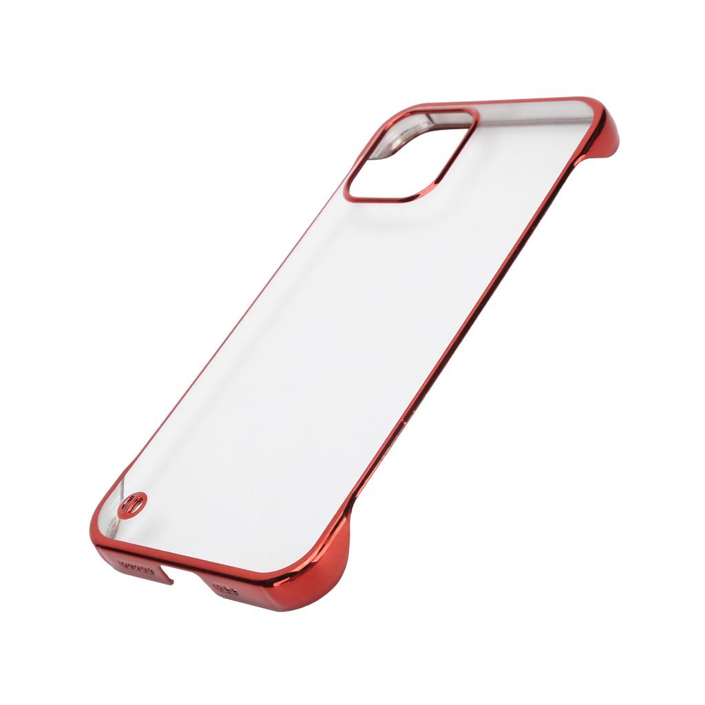 Capa de Celular Rígida de PC Galvanizada para Iphone 12 Meia Borda Transparente