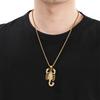 Full Zirconia Big Scorpion Pendant Necklace For Men Women Hip Hop Stainless Steel Trendy Jewelry Golden Animal Accessories Gift