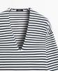 Masimodutti Striped V-Neck Knit Sweater