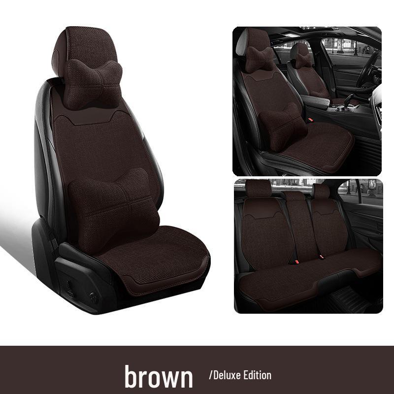 Breathable Linen Seat Covers for Geely Galaxy L7/LT MAX - Asian Games Phantom Design