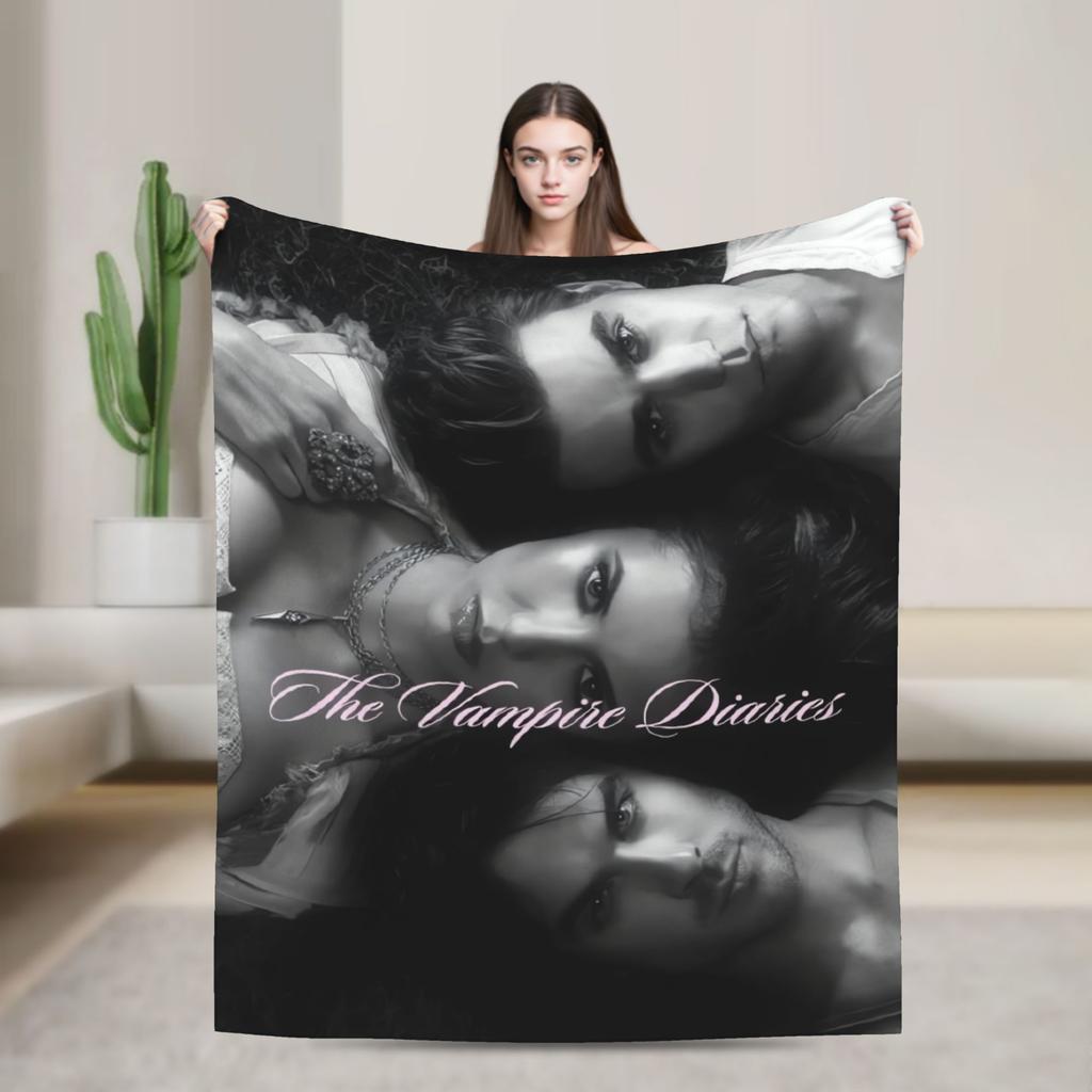 Soft Warm Blanket Decorative The Vampire Diaries Bedding Throws Flannel Bedspread For Couch Bed Pattern Sofa Bed Cover