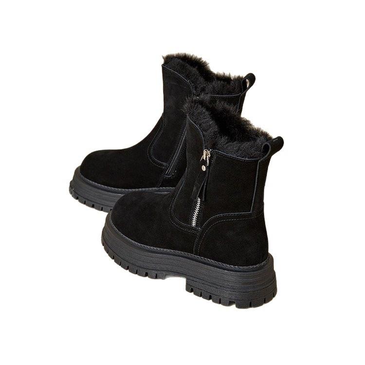 Winter Plush Snow Boots New Plush Thickened Snow Cotton Thick-soled Medium Tube Cotton Boots Non-slip Cotton Shoes