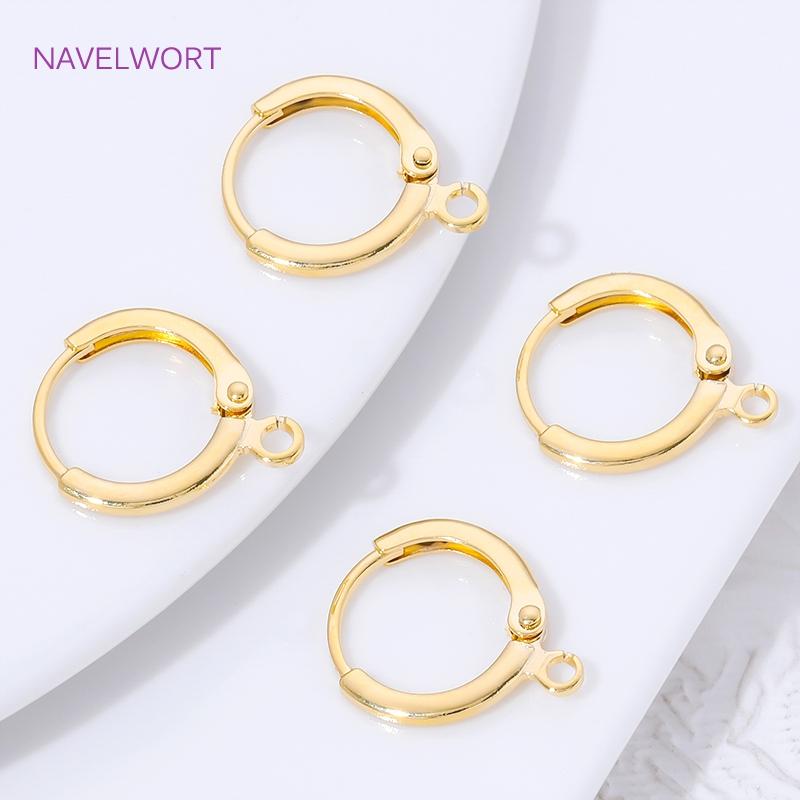 18K Gold Plated Brass Earring Clasps Earwires Findings,Hooks For Earrings,Accessories For Earrings,DIY Jewelry Making Supplies