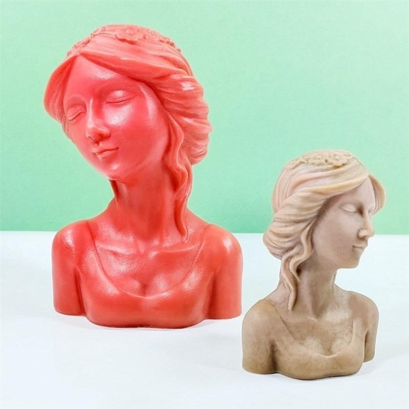 Elegant Portrait Resin Epoxy Molds Beautiful Girls Shape Figurines Decoration Creating Silicone Mold for Craft Project