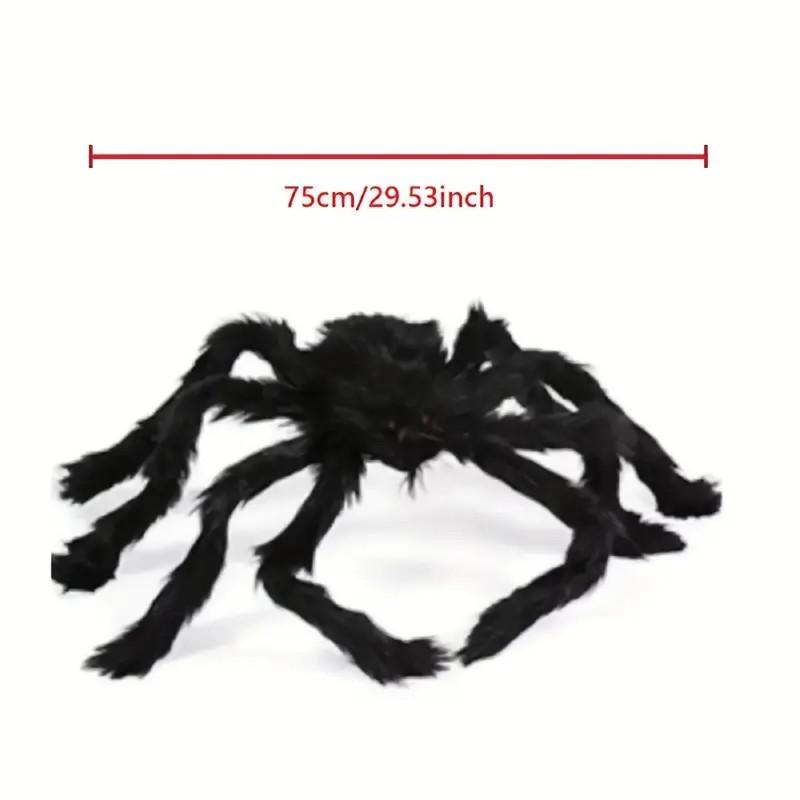 Halloween Big Plush Spider Horror Halloween Decoration Party Prop Outdoor Giant Spider Decor 30-200cm Chamber Prank Black Spider