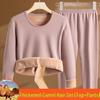 Women's Camel Hair Thermal Underwear Set: Thickened Autumn/Winter, Round or Half High Neck, Super Thick and Warm.