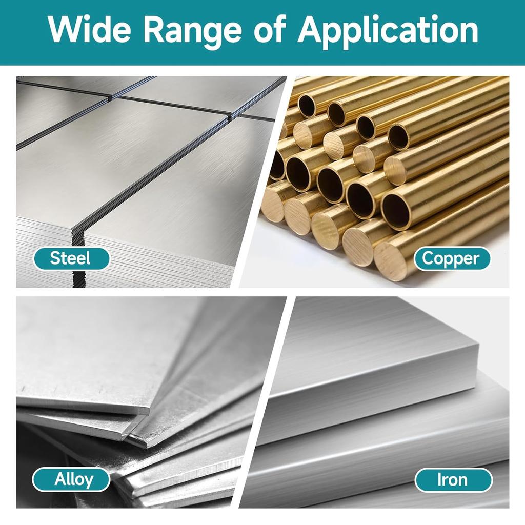 6Pcs TCT Hole Saw Kit, Triangular Shank Metal Steel Hole Saw Drill Bits, Upgrade Heavy Duty Carbide Hole Cutter with a Center Drill & 2Pcs L-Wrench,