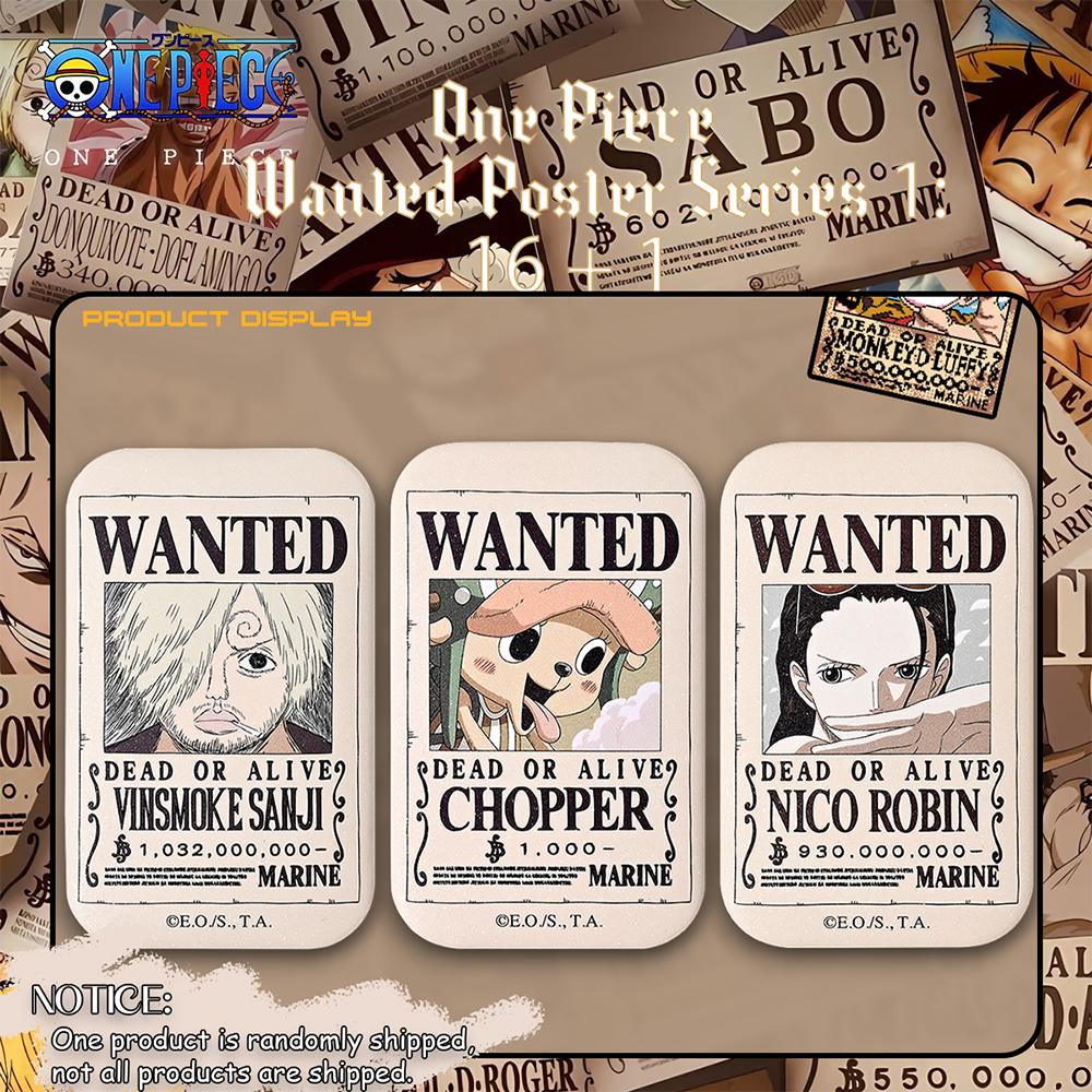 1pc Officially Licensed One Piece Wanted Poster Rectangular Badge Blind Box – Anime Collectible for Decoration and Gifting.
