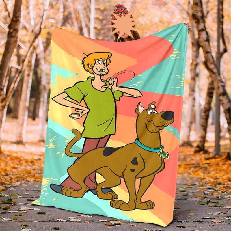 Scooby Doo Flannel Blanket Soft Warm All-Season Throw, Design for Camping, Car Travel, Hiking Sofa, Bed, Office Perfect Gift for Parties