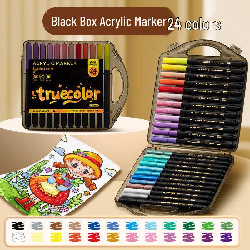 True Color Stackable Soft Tip Acrylic Marker – Non-Bleeding, Washable, Watercolor Pen for Art & Graffiti.
