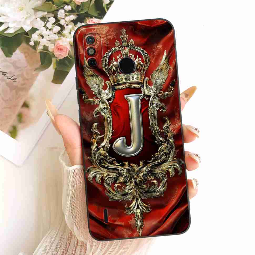 Silicone Soft Case For Tecno Spark Go 2020 Crown Letter Cover For Tecno Spark Go SparkGo 2020 KE5 ShockProof Back Cover Capas