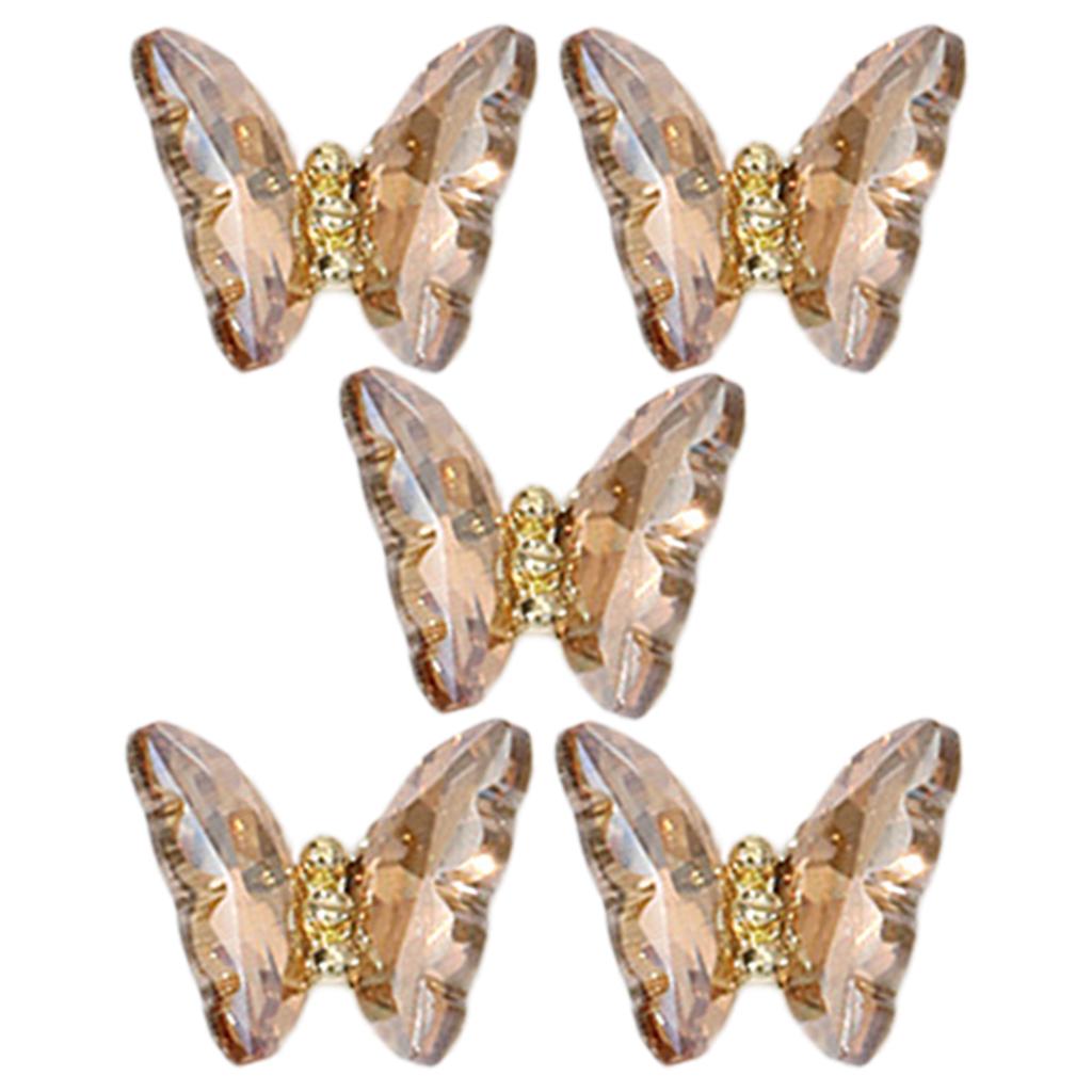 1Bag Butterfly Nail Rhinestones 3D Nail Charms Fashionable Nail Craft Accessories Embellishment for DIY Decoration