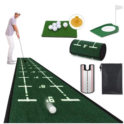GOKEYKI Putting Putting Übungsmatte Enthält Putting Putting und Aufbewahrungstasche Matte, 12-teiliges Set, Loch, Spiegel,