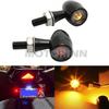 2Mini Motorcycle LED Bullet Turn Signal Blinker Light Indicator Amber Lamp Black